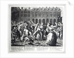 He and His Drunken Companions Raise a Riot in Covent Garden, from a pirated series based on Hogarth's 'A Rake's Progress', 1735 by English School