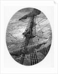 The Mariner up the mast during a storm by Gustave Dore