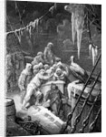 The albatross being fed by the sailors on the the ship marooned in the frozen seas of Antartica by Gustave Dore