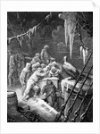 The albatross being fed by the sailors on the the ship marooned in the frozen seas of Antartica by Gustave Dore
