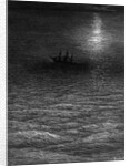 The marooned ship in a moonlit sea by Gustave Dore