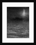 The marooned ship in a moonlit sea by Gustave Dore