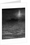 The marooned ship in a moonlit sea by Gustave Dore