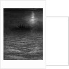 The marooned ship in a moonlit sea by Gustave Dore