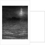 The marooned ship in a moonlit sea by Gustave Dore