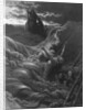 The mariner, as his ship is sinking, sees the boat with the Hermit and Pilot by Gustave Dore