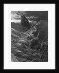 The mariner, as his ship is sinking, sees the boat with the Hermit and Pilot by Gustave Dore