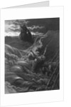 The mariner, as his ship is sinking, sees the boat with the Hermit and Pilot by Gustave Dore