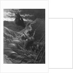 The mariner, as his ship is sinking, sees the boat with the Hermit and Pilot by Gustave Dore