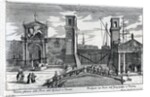View of the gates at the entrance to the Arsenal in Venice, published by Martin Engelbrecht, c.1740s by German School