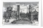 View of the gates at the entrance to the Arsenal in Venice, published by Martin Engelbrecht, c.1740s by German School