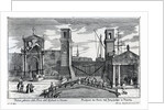 View of the gates at the entrance to the Arsenal in Venice, published by Martin Engelbrecht, c.1740s by German School