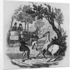 Mr. Winkle and Mr. Pickwick trying to control their horse by Robert Seymour