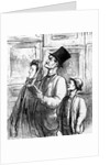 Family visiting the Paris salon of 1863 and commenting on the painting 'Olympia' by Manet, cartoon from 'Charivari' magazine, 19 June, 1865 by Honore Daumier