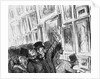 Artist being comforted at the 1859 Paris Salon over the position of his work in the exhibition by Honore Daumier