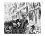 Artist being comforted at the 1859 Paris Salon over the position of his work in the exhibition by Honore Daumier