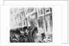 Artist being comforted at the 1859 Paris Salon over the position of his work in the exhibition by Honore Daumier