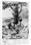 Four orientals seated under a tree, c.1659 by Rembrandt Harmensz. van Rijn