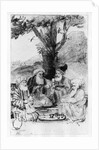 Four orientals seated under a tree, c.1659 by Rembrandt Harmensz. van Rijn