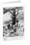 Four orientals seated under a tree, c.1659 by Rembrandt Harmensz. van Rijn