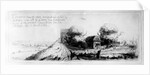 Landscape with country lane and cottages, etched by Benjamin Wilson, 1751 by Rembrandt Harmensz. van Rijn (after)