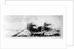 Landscape with country lane and cottages, etched by Benjamin Wilson, 1751 by Rembrandt Harmensz. van Rijn (after)