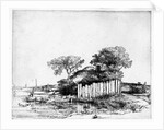 Cottage with a white paling, 1648 by Rembrandt Harmensz. van Rijn