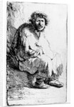 Beggar seated on a bank, 1630 by Rembrandt Harmensz. van Rijn