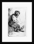 Beggar seated on a bank, 1630 by Rembrandt Harmensz. van Rijn
