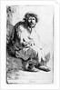 Beggar seated on a bank, 1630 by Rembrandt Harmensz. van Rijn