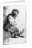 Beggar seated on a bank, 1630 by Rembrandt Harmensz. van Rijn