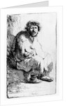 Beggar seated on a bank, 1630 by Rembrandt Harmensz. van Rijn