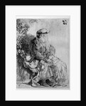 Abraham holding young Isaac by Rembrandt Harmensz. van Rijn