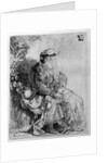 Abraham holding young Isaac by Rembrandt Harmensz. van Rijn