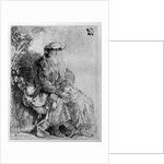 Abraham holding young Isaac by Rembrandt Harmensz. van Rijn