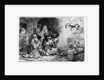 The Angel departing the family of Tobias, 1641 by Rembrandt Harmensz. van Rijn