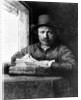 Self portrait while drawing, 1648 by Rembrandt Harmensz. van Rijn