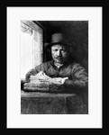 Self portrait while drawing, 1648 by Rembrandt Harmensz. van Rijn