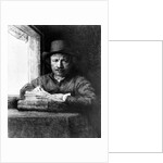 Self portrait while drawing, 1648 by Rembrandt Harmensz. van Rijn