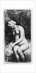 Woman bathing, 1658 by Rembrandt Harmensz. van Rijn