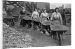Women Barrowing Coke at a Gas Works, War Office photographs, 1916 by English Photographer
