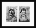 Portrait and profile of Bororo man of central Brazil by German Photographer