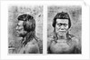 Portrait and profile of Bororo man of central Brazil by German Photographer