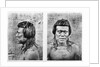 Portrait and profile of Bororo man of central Brazil by German Photographer