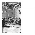 Carlo Goldoni waves a flag in celebration of passing his year at the Jesuit school in Perugia by Pietro Antonio (after) Novelli