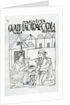An Inca asks a Spaniard what he eats, he replies 'Gold' by Felipe Huaman Poma de Ayala