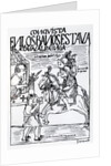 Sebastian de Benalcazar and Hernando Pizarro confront Atahualpa Inca at the Royal Baths in Cajamarca by Felipe Huaman Poma de Ayala