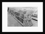 Tinned foods aisle, Woolworths store, 1956 by English Photographer