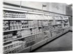 Cake and pudding mixture aisle, Woolworths store, 1956 by English Photographer