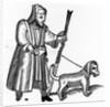 Pilgrim with a dog by English School